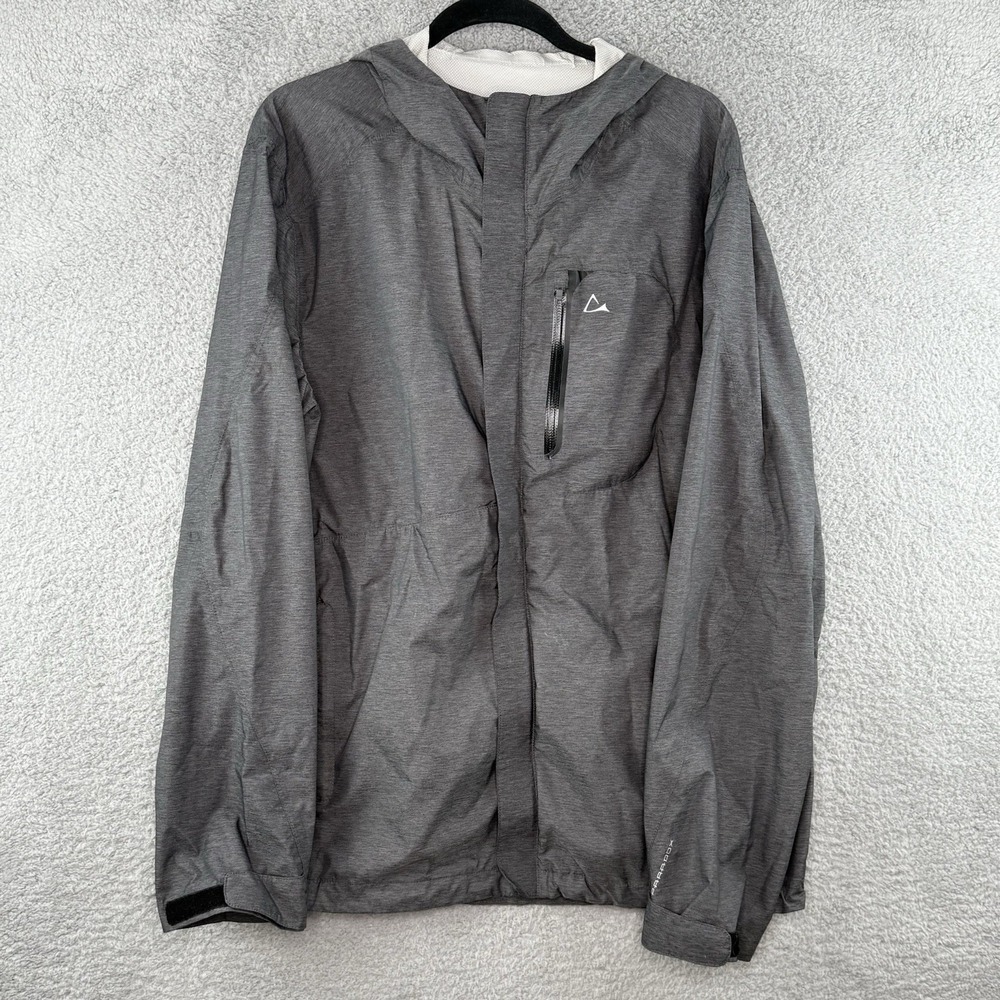 Paradox Rain Jacket Men's Large Gray Zip Up Hooded Pockets Outdoors Lightweight